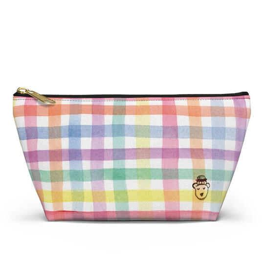 Large Rainbow Plaid Pouch Large Rainbow Plaid Pouch