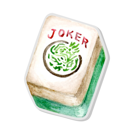 Mahjong Joker Tile 1.5" Acrylic Pin (Stickermule) Mahjong Joker Tile 1.5" Acrylic Pin (Stickermule)
